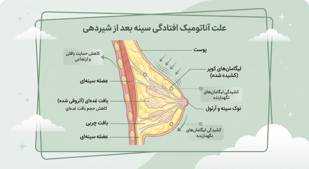افتادگی سینه بعد از شیردهی